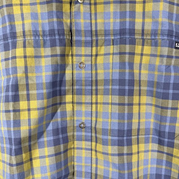 5.11 Tactical Shirt Mens Sz XL Blue Green Plaid Classic Covert UC Snap Front - Picture 9 of 9
